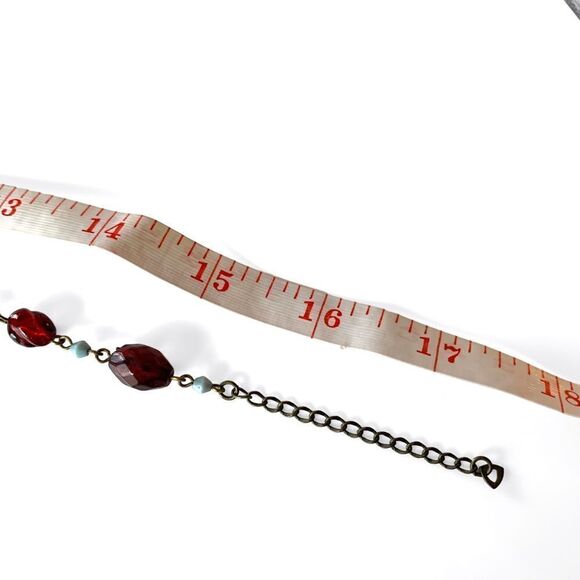 Garnet & Turquoise Bead Pendant Necklace - Picture 6 of 6